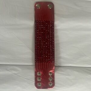 Red Bling Bracelet Band NEW Buttons Clasps